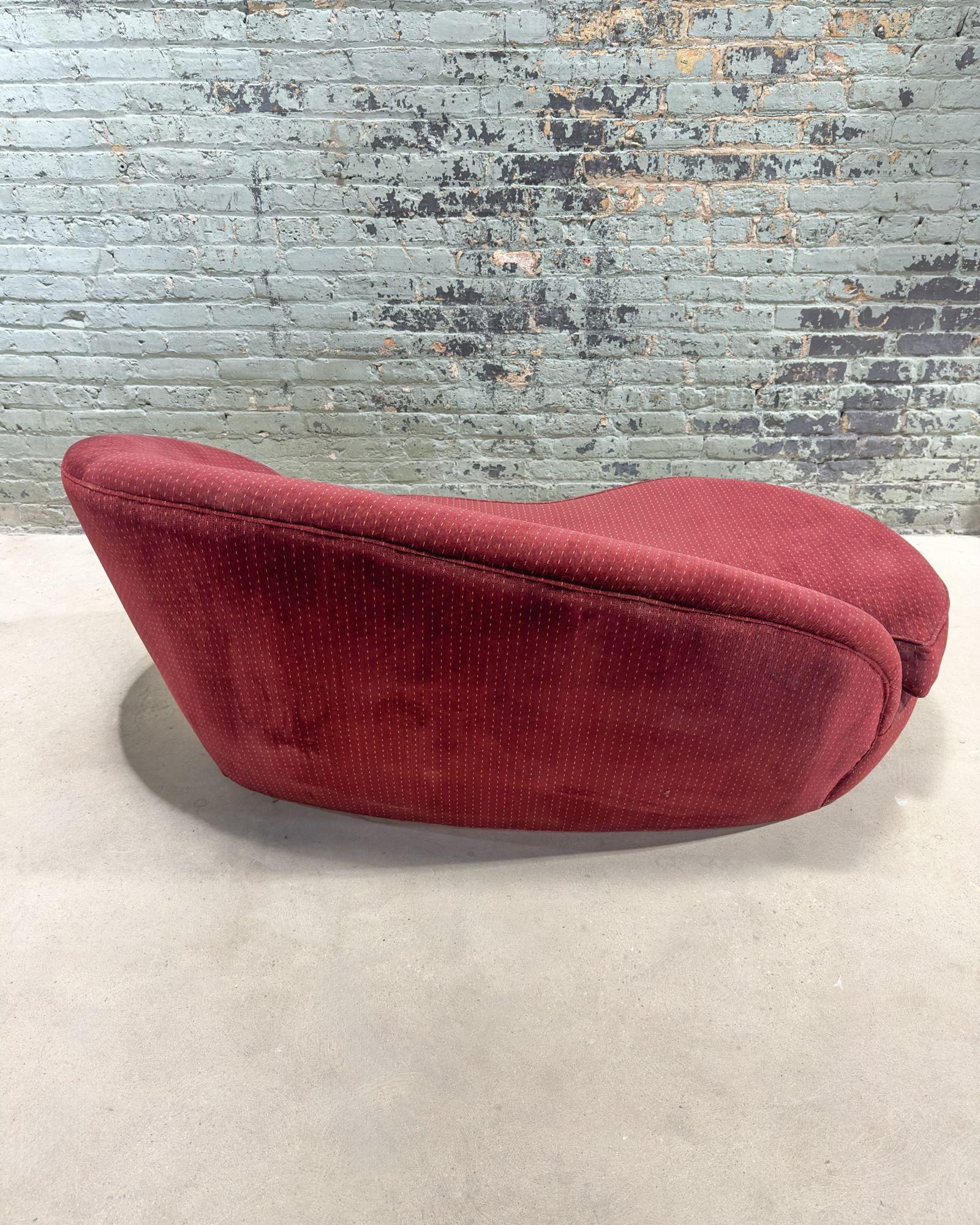 Mid-20th Century Vladimir Kagan Style Curved Sofa/Chaise Lounge, 1960 For Sale