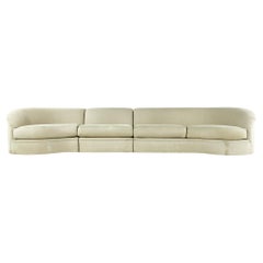 Vladimir Kagan Style Directional 4 Seat Curved Sofa
