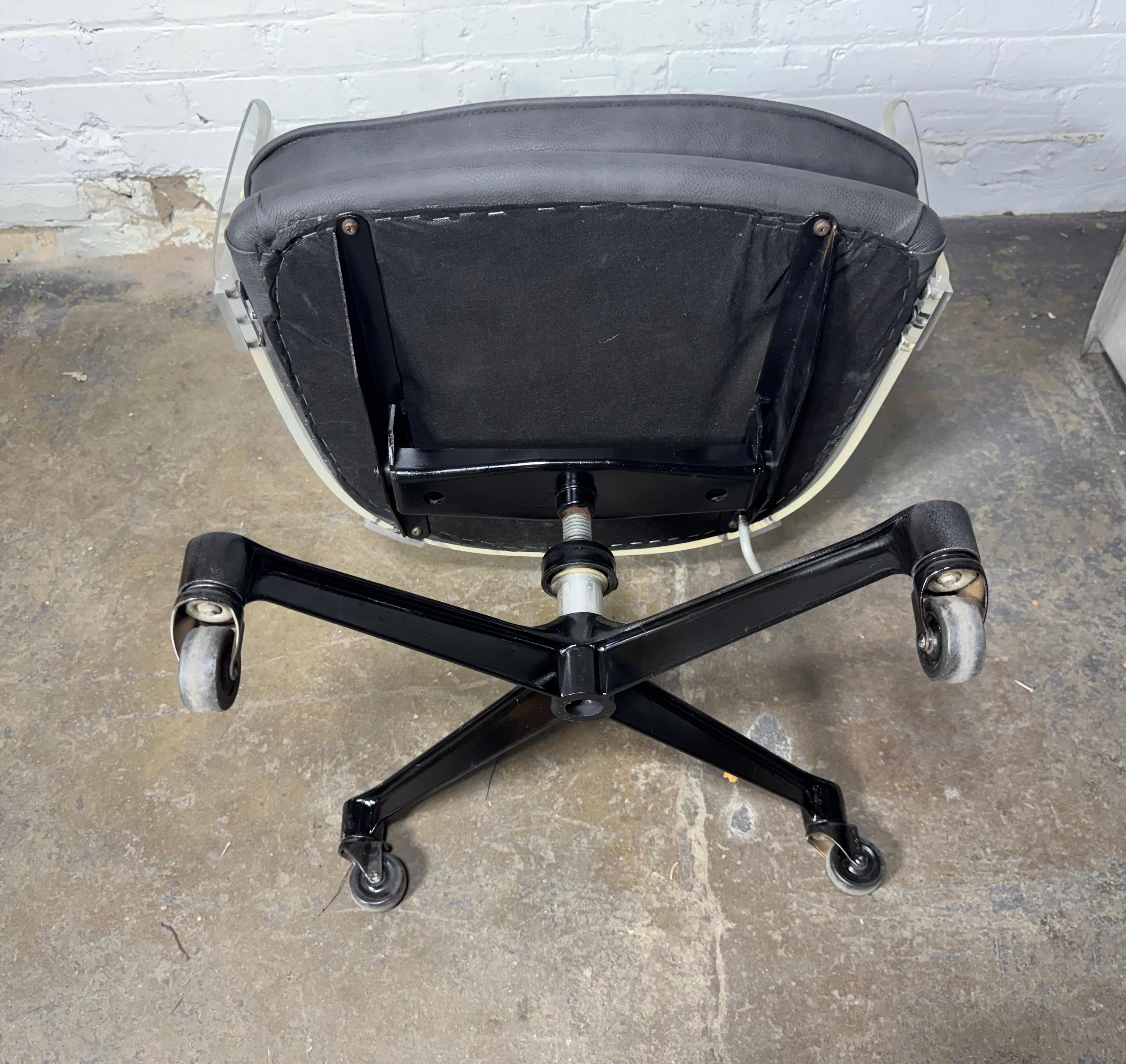 Lucite Tilt / Swivel Desk Chair For Sale 5