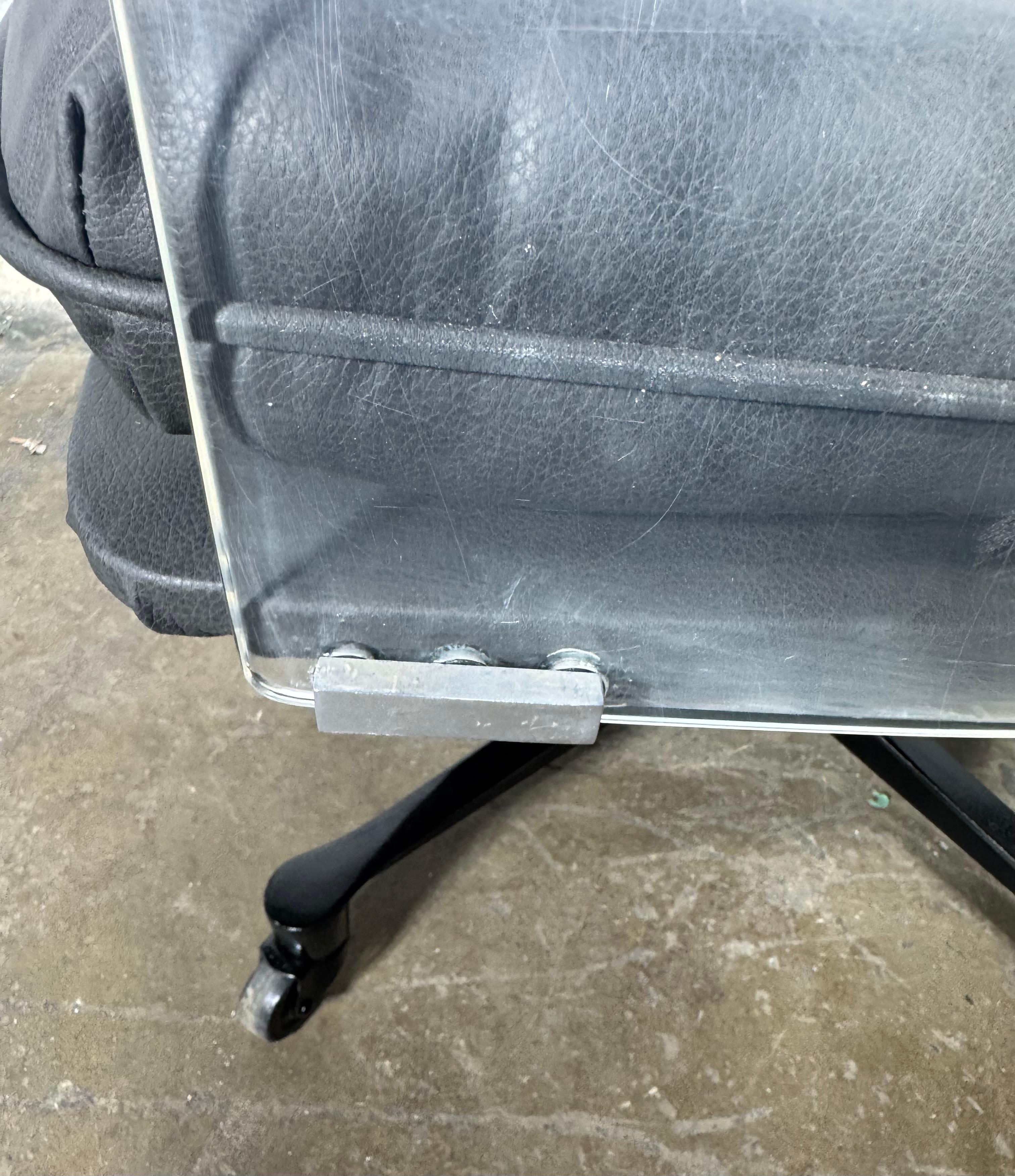 Lucite Tilt / Swivel Desk Chair For Sale 1