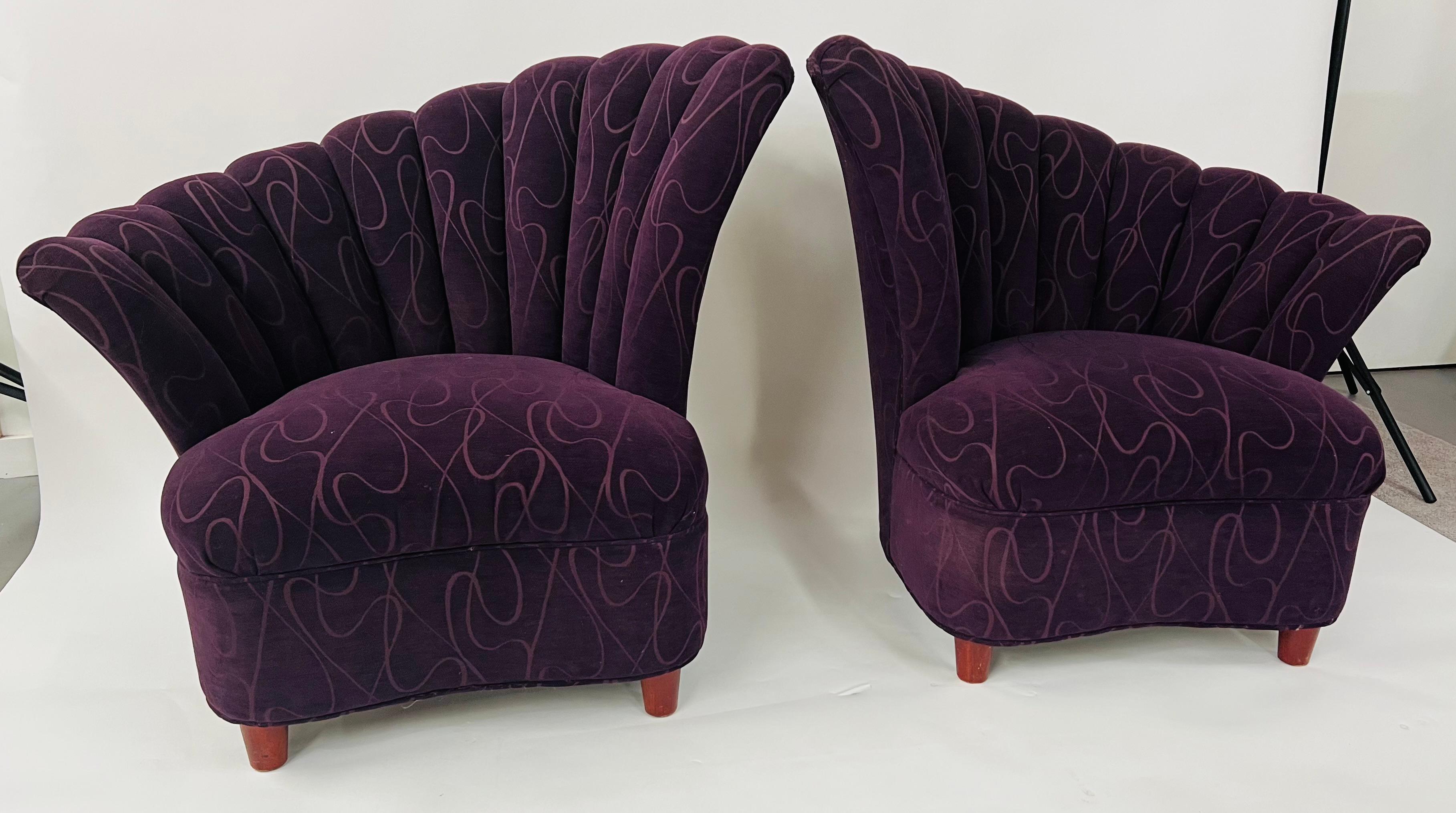 purple shell chair