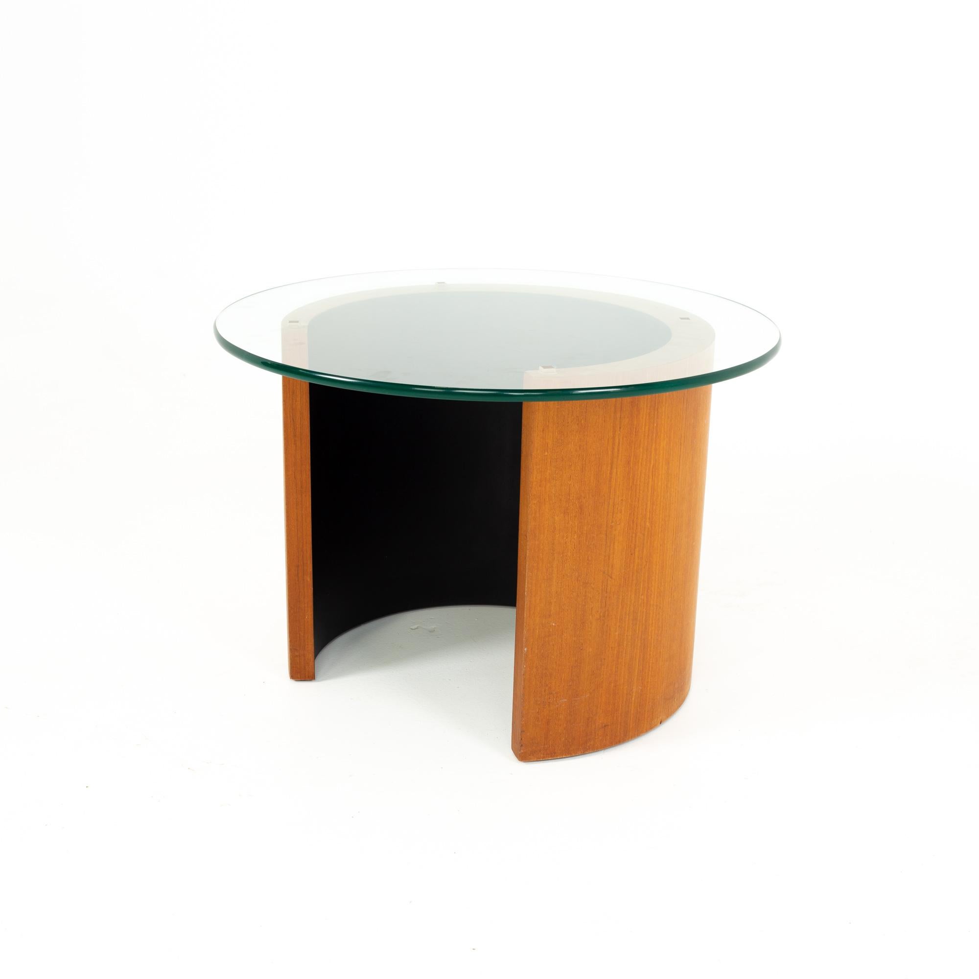 Midcentury walnut side end table
Side table measures: 24 wide x 24 deep x 16.5 high

All pieces of furniture can be had in what we call restored vintage condition. That means the piece is restored upon purchase so it’s free of watermarks, chips or