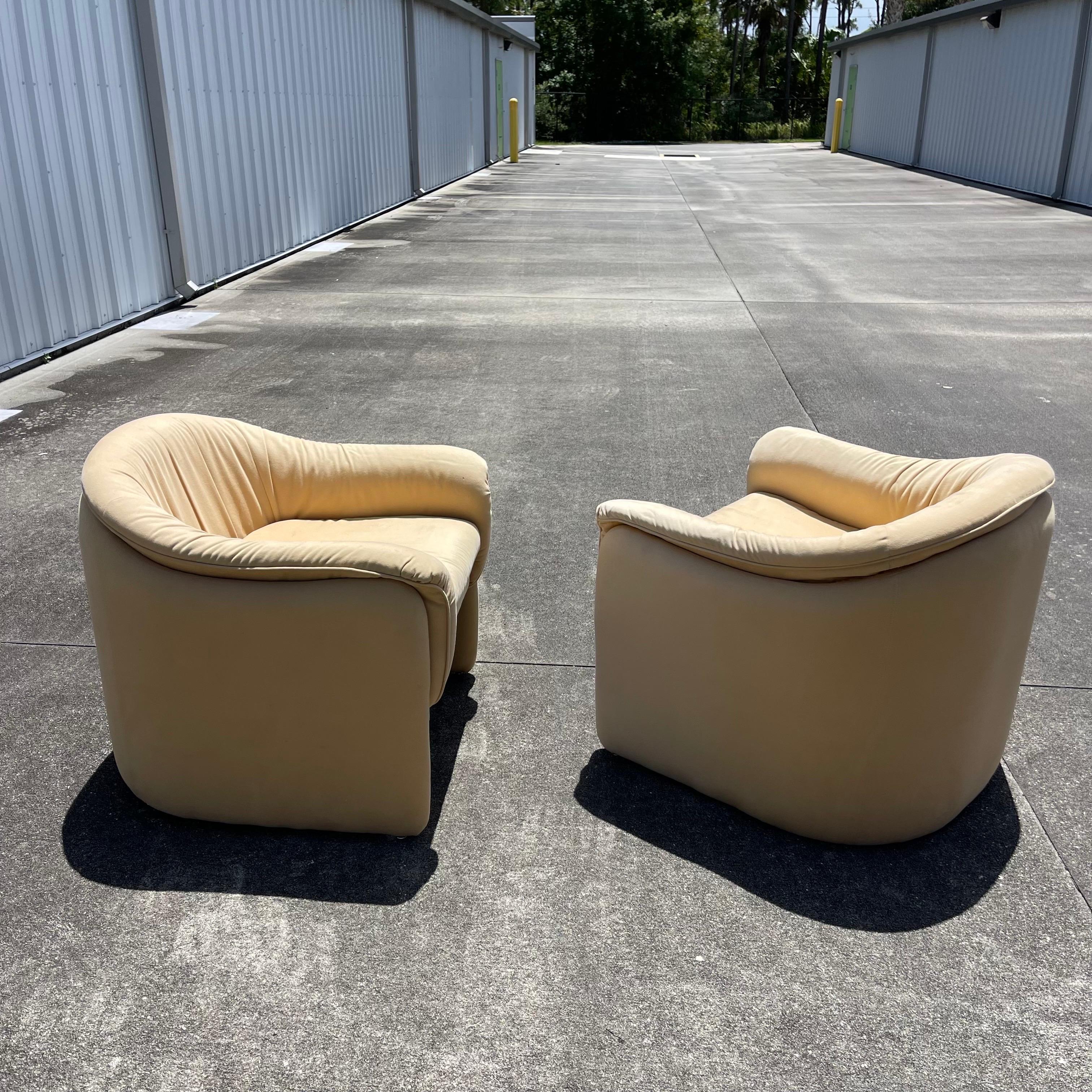 Upholstery Preview Furniture Microfiber Barrel Tub Club Chair, a Pair