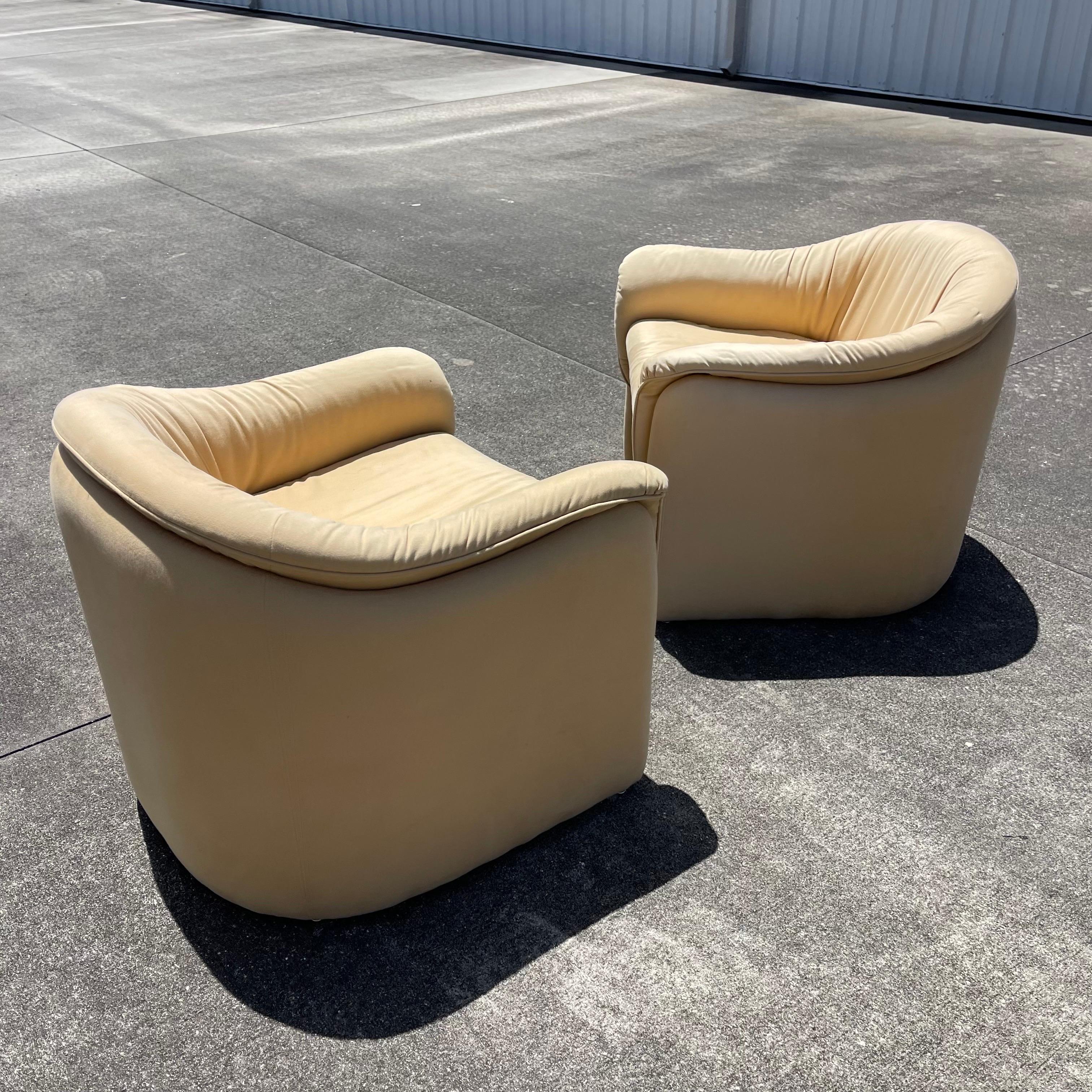Preview Furniture Microfiber Barrel Tub Club Chair, a Pair 1