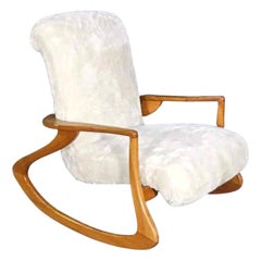 Chaise à bascule sculptée de style Vladimir Kagan