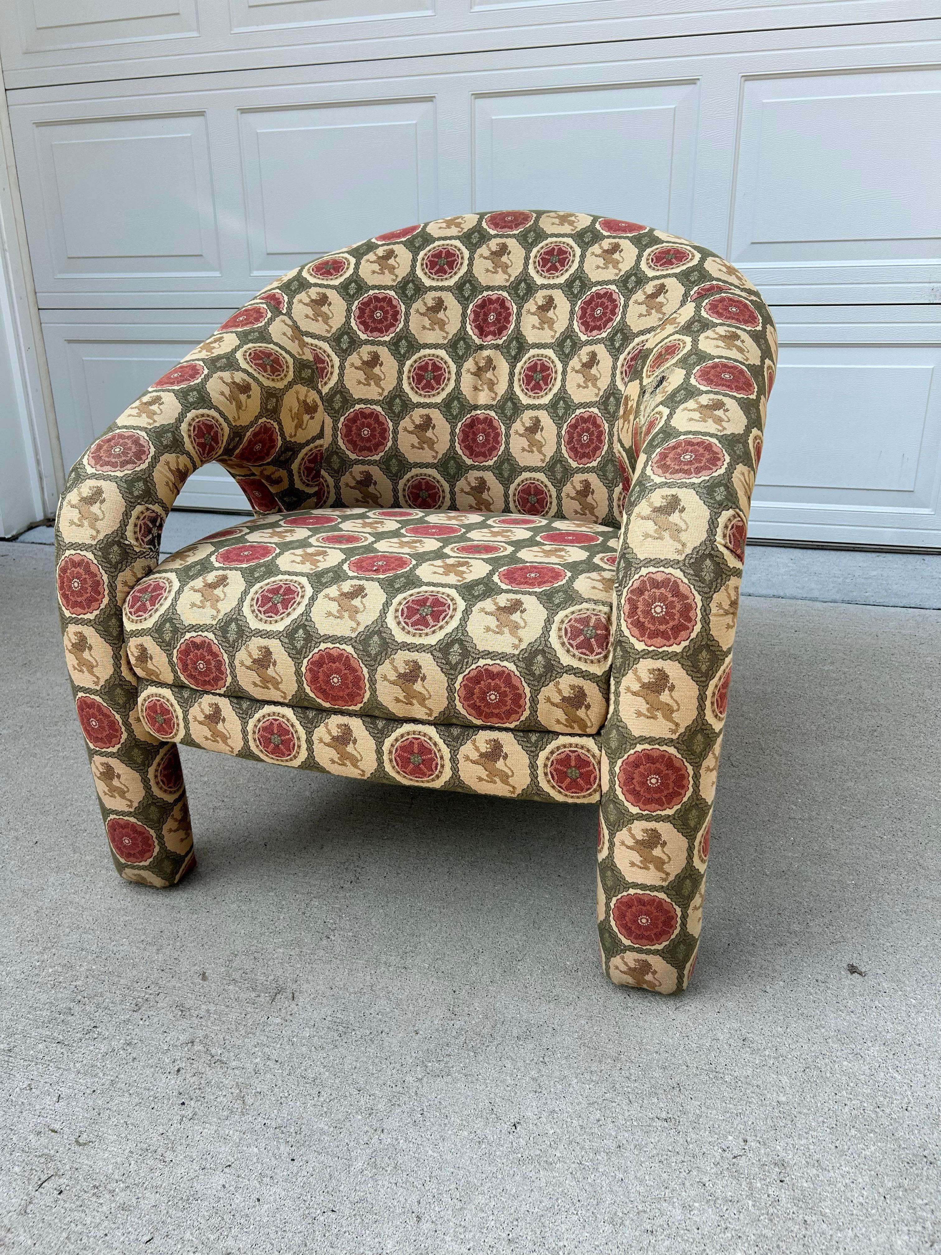 The stunning Sculptural Elephant Chair in the style of Vladimir Kagan, which oozes design and comfort.  There are no maker's marks on the chair as it has been reupholstered in the recent past, however, the dimensions of this chair are identical to