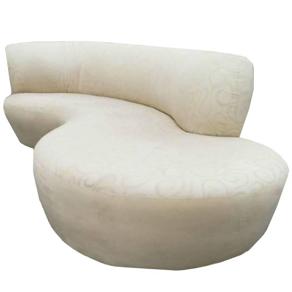 Vladimir Kagan Style Serpentine Cloud Sofa Right Arm