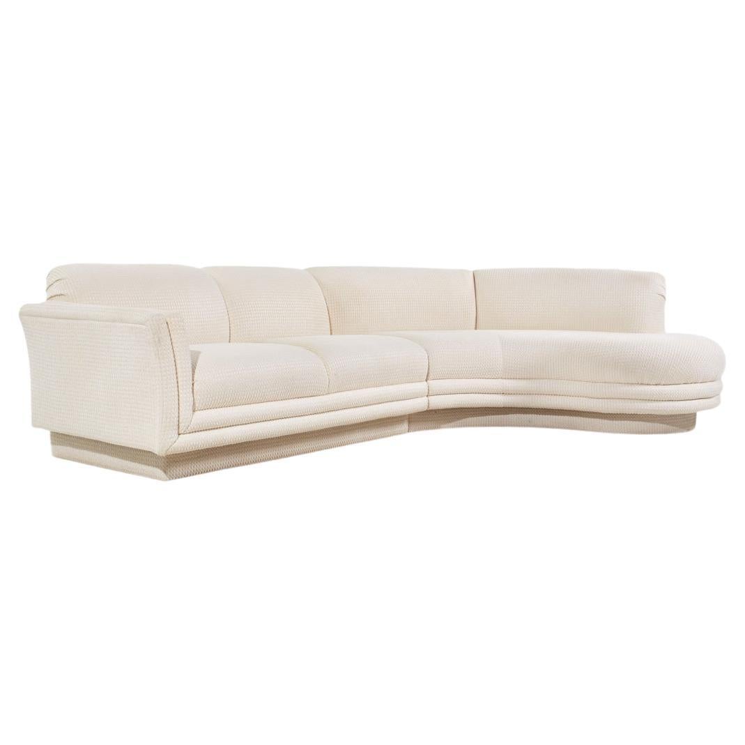 Vladimir Kagan Style Weiman Mid Century Curved Sectional Sofa For Sale