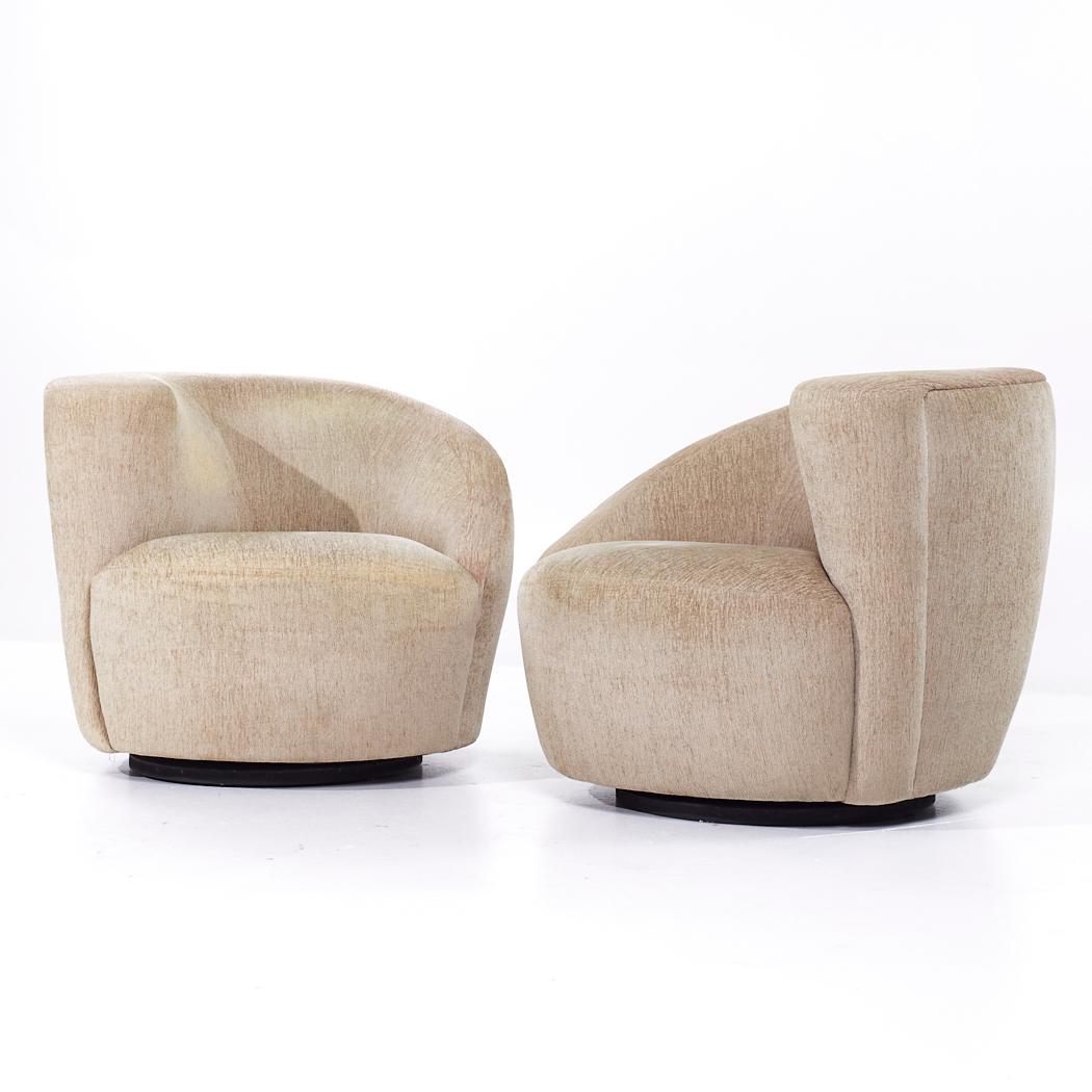Mid-Century Modern Vladimir Kagan Style Weiman Nautilus Mid Century Chairs - Pair For Sale