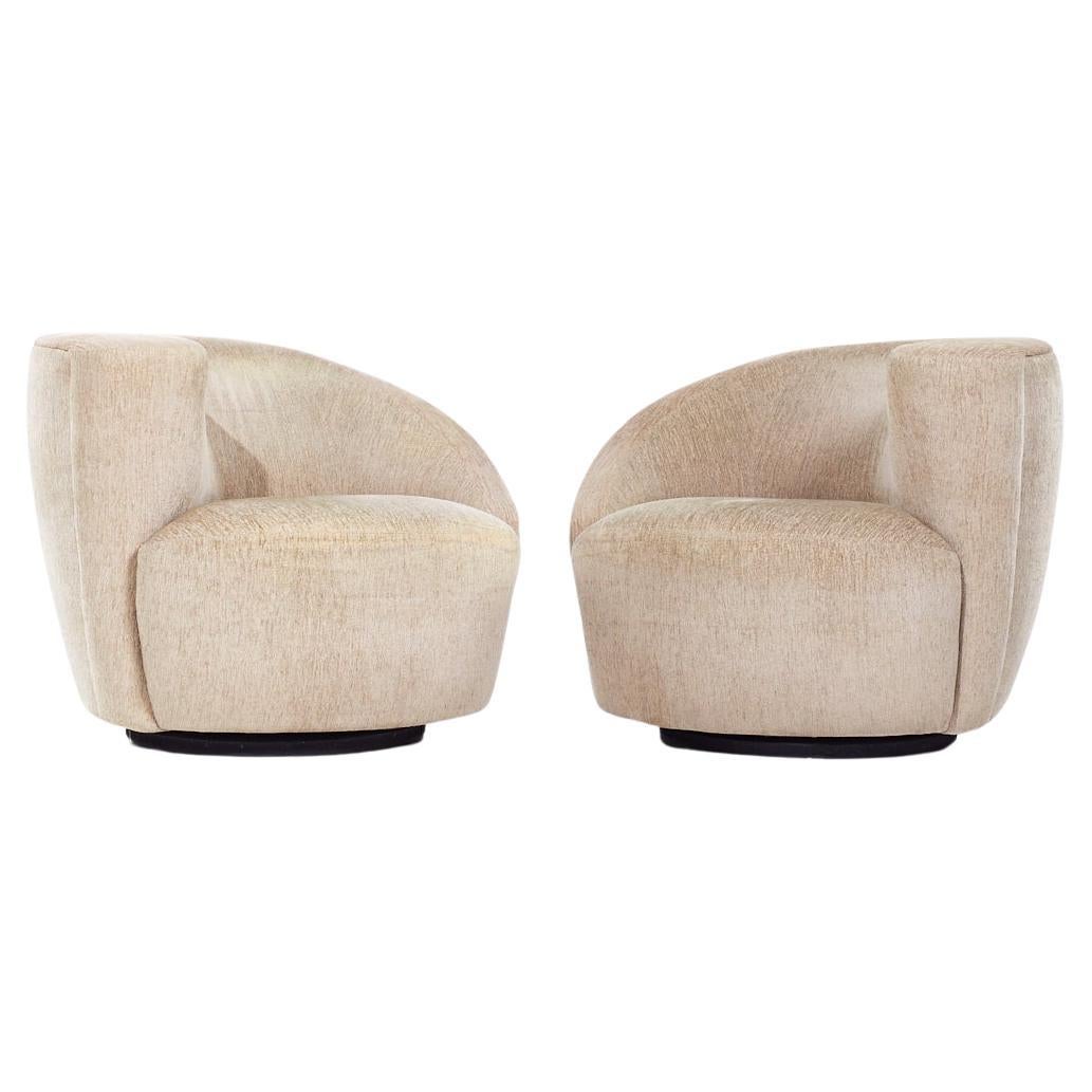 Vladimir Kagan Style Weiman Nautilus Mid Century Chairs - Pair For Sale