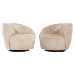 Vintage Vladimir Kagan Style Weiman Nautilus Mid Century Chairs - Pair