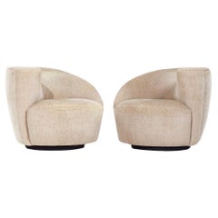 Vladimir Kagan Style Weiman Nautilus Mid Century Chairs - Pair