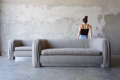 Pair of Vintage Curved Back Sofas