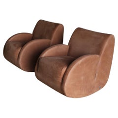 Vladimir Kagan Suede "Rock Star" Rocking Chairs