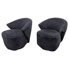 Michael Wolk Swivel Lounge Chairs for Directional, a Pair