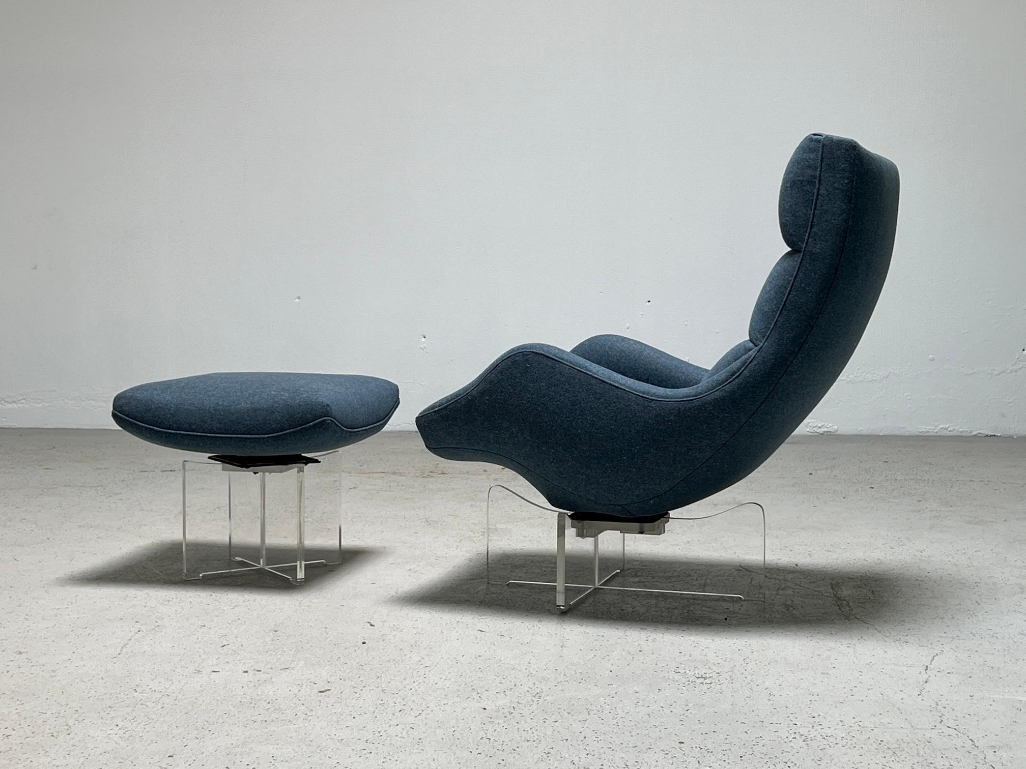 Vladimir Kagan Attributed Swiveling Lounge Chair and Ottoman 11