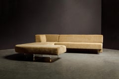 Vladimir Kagan Three Piece 'Omnibus' Sectional Sofa with Lucite Legs, Signed