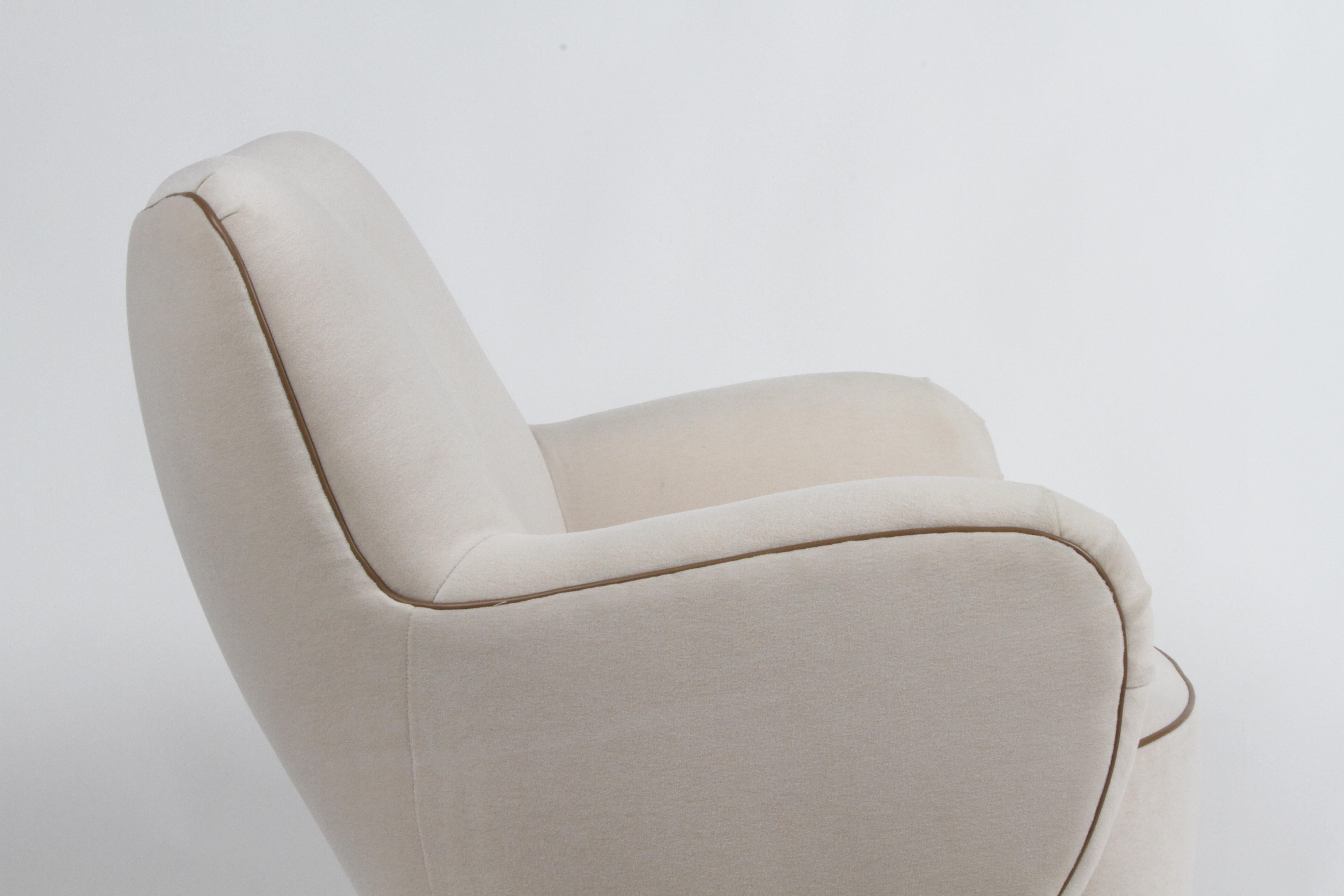 Upholstery Vladimir Kagan Tilt-Swivel Barrel Lounge Chair Model 100-S w/ Holly Hunt Velvet