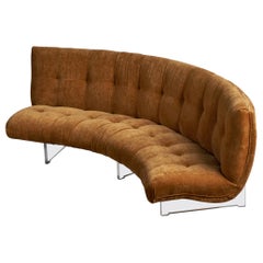 Vladimir Kagan, "Unicorn" Sofa, Lucite, Velvet, USA, c. 1975