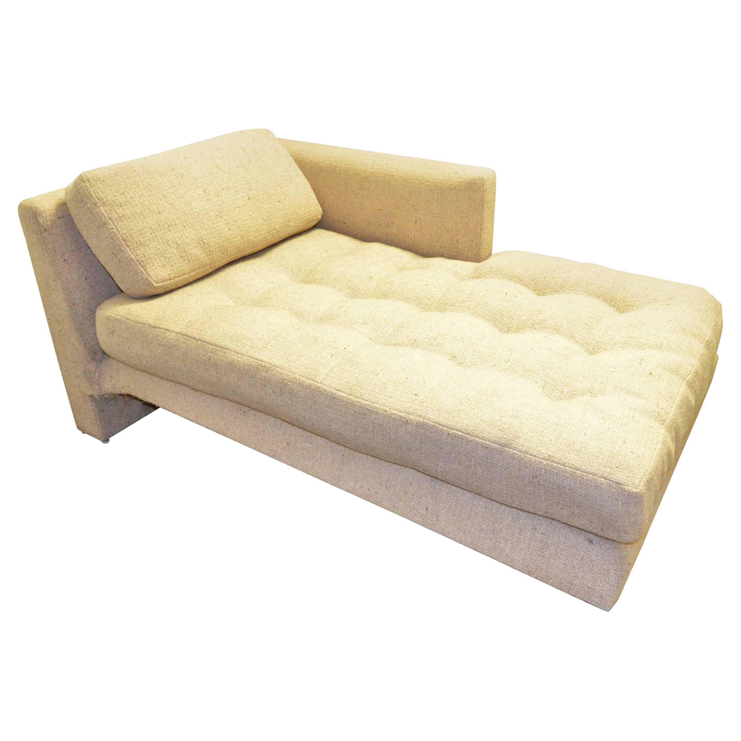 Vladimir Kagan Upholstered with Lit Lucite Base Omnibus Chaise Lounge and Pillow