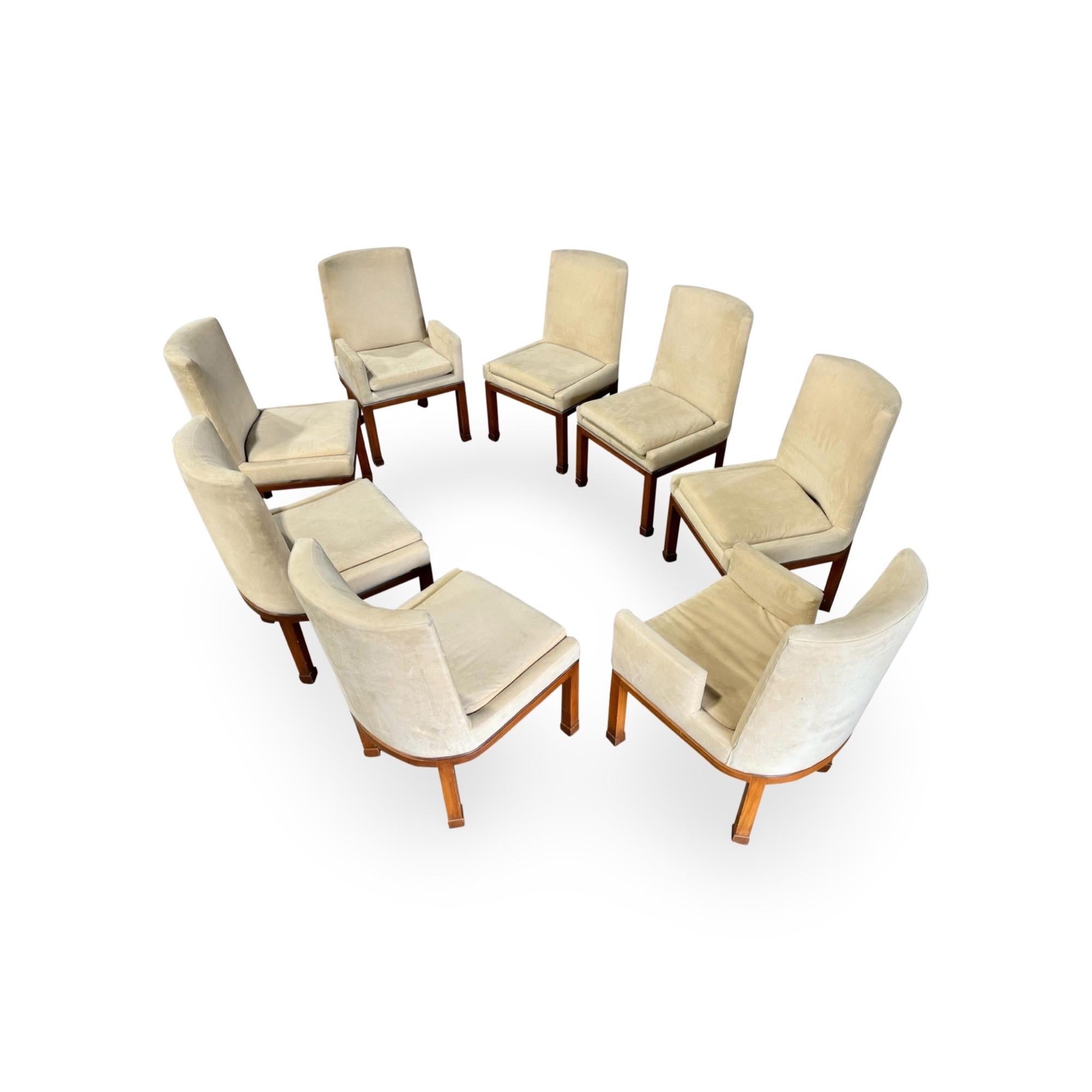 North American Vladimir Kagan Vintage Signed Dining Chairs, Set Of Eight c. 1970s For Sale