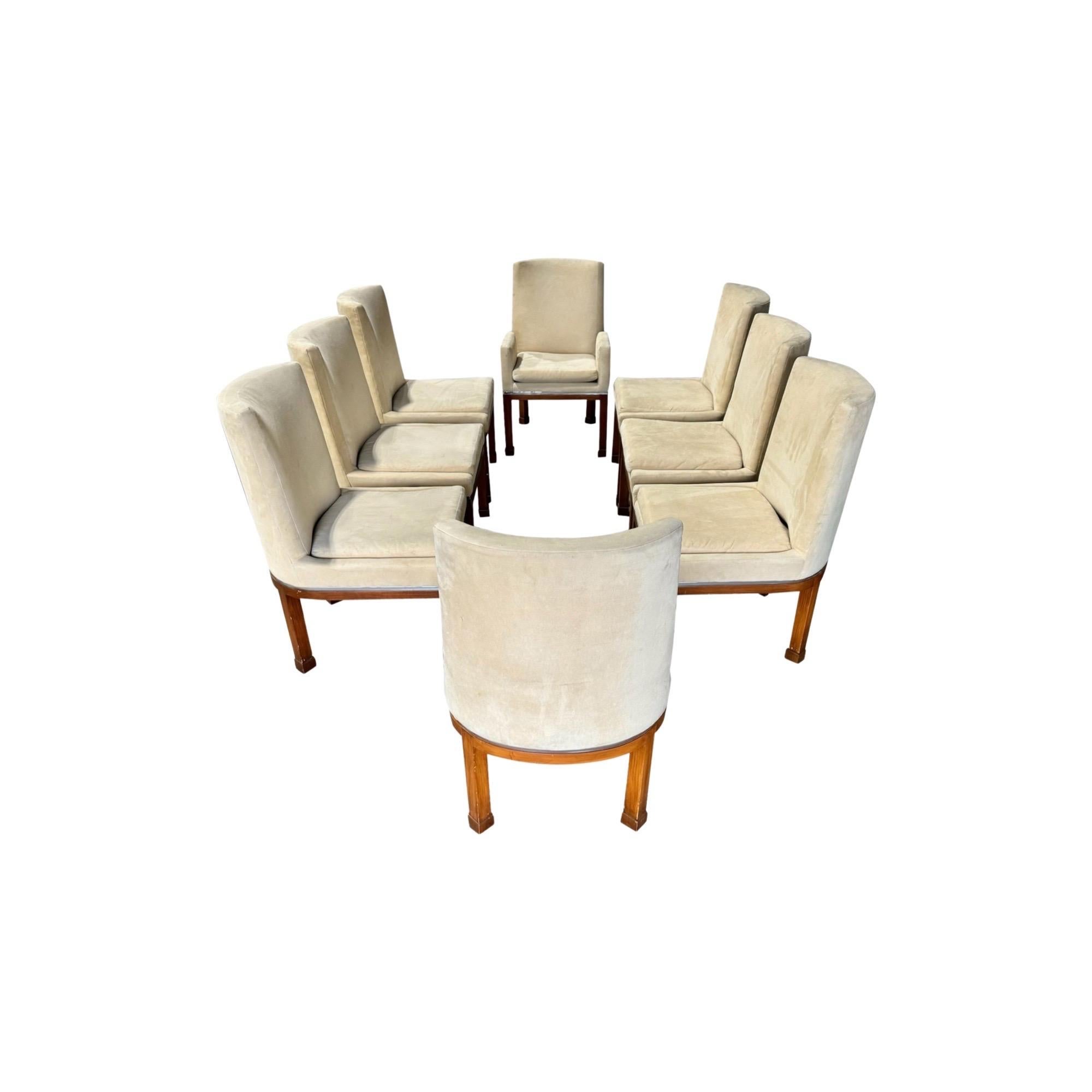 Vladimir Kagan Vintage Signed Dining Chairs, Set Of Eight c. 1970s In Good Condition For Sale In Denville, NJ