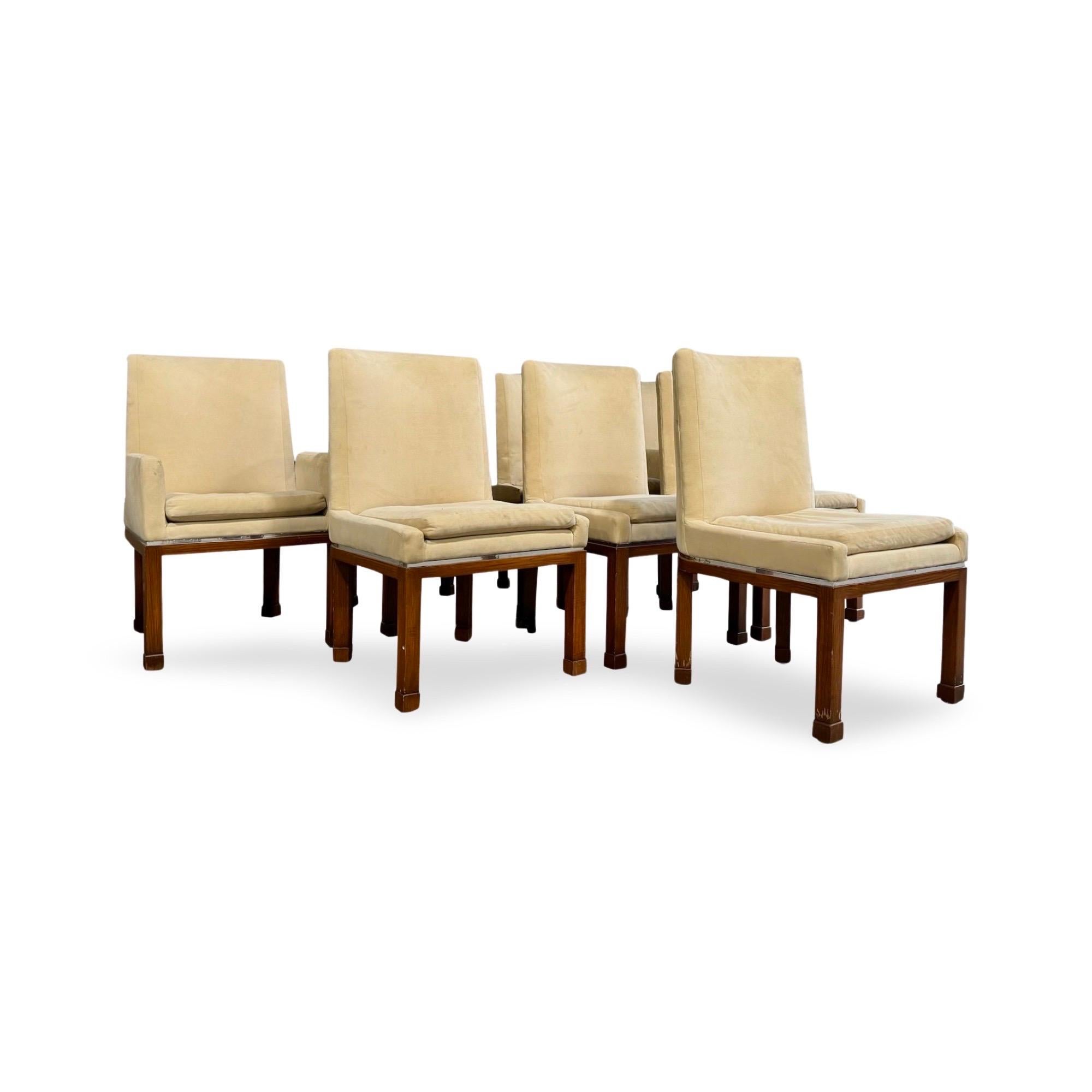 Vladimir Kagan Vintage Signed Dining Chairs, Set Of Eight c. 1970s For Sale 1