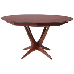 Vladimir Kagan Walnut and Rosewood Studio Dining Table