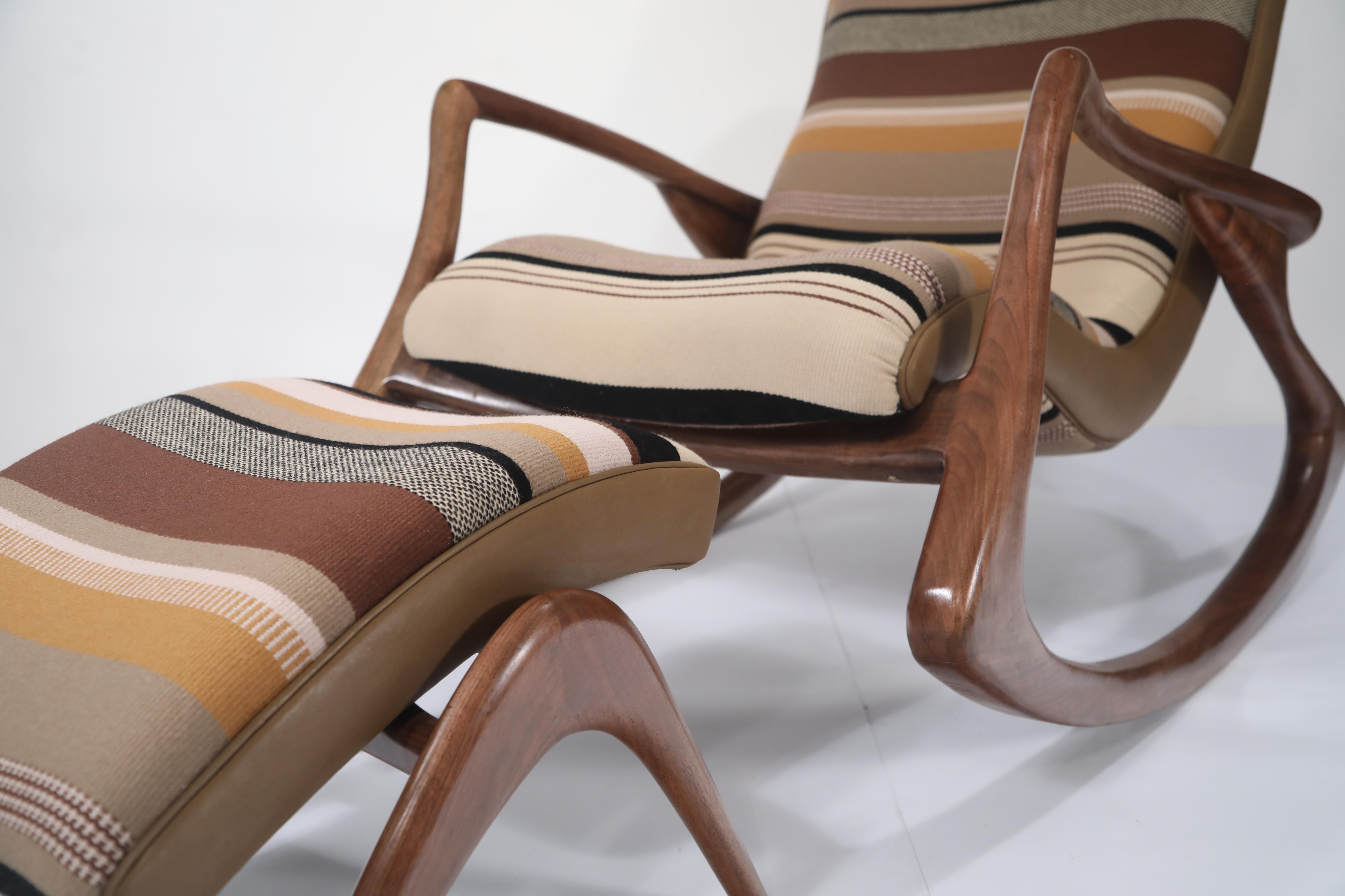 Vladimir Kagan Walnut 'Contour' Rocking Lounge Chair and Ottoman ...