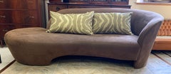 Vladimir Kagan Weiman Preview Chaise Lounges Longes Sofa Chocolate Brown Suede