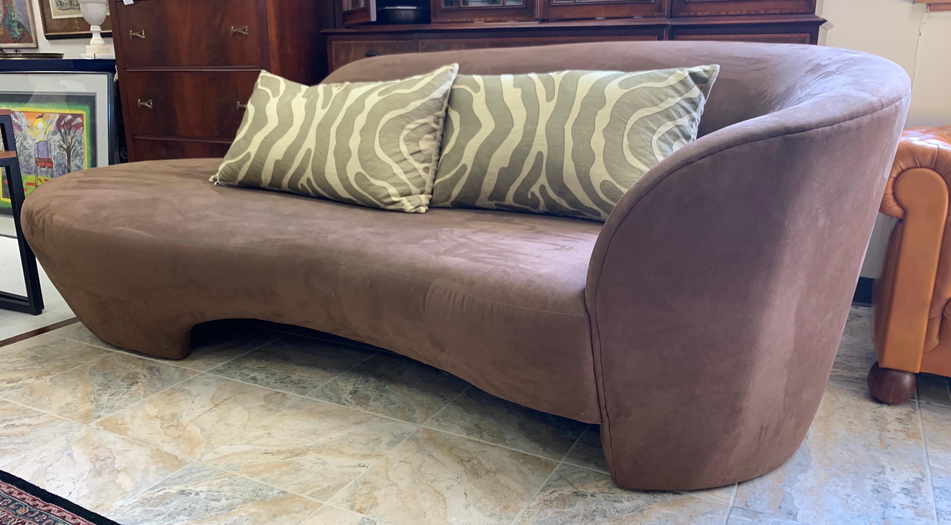 brown suede chaise lounge