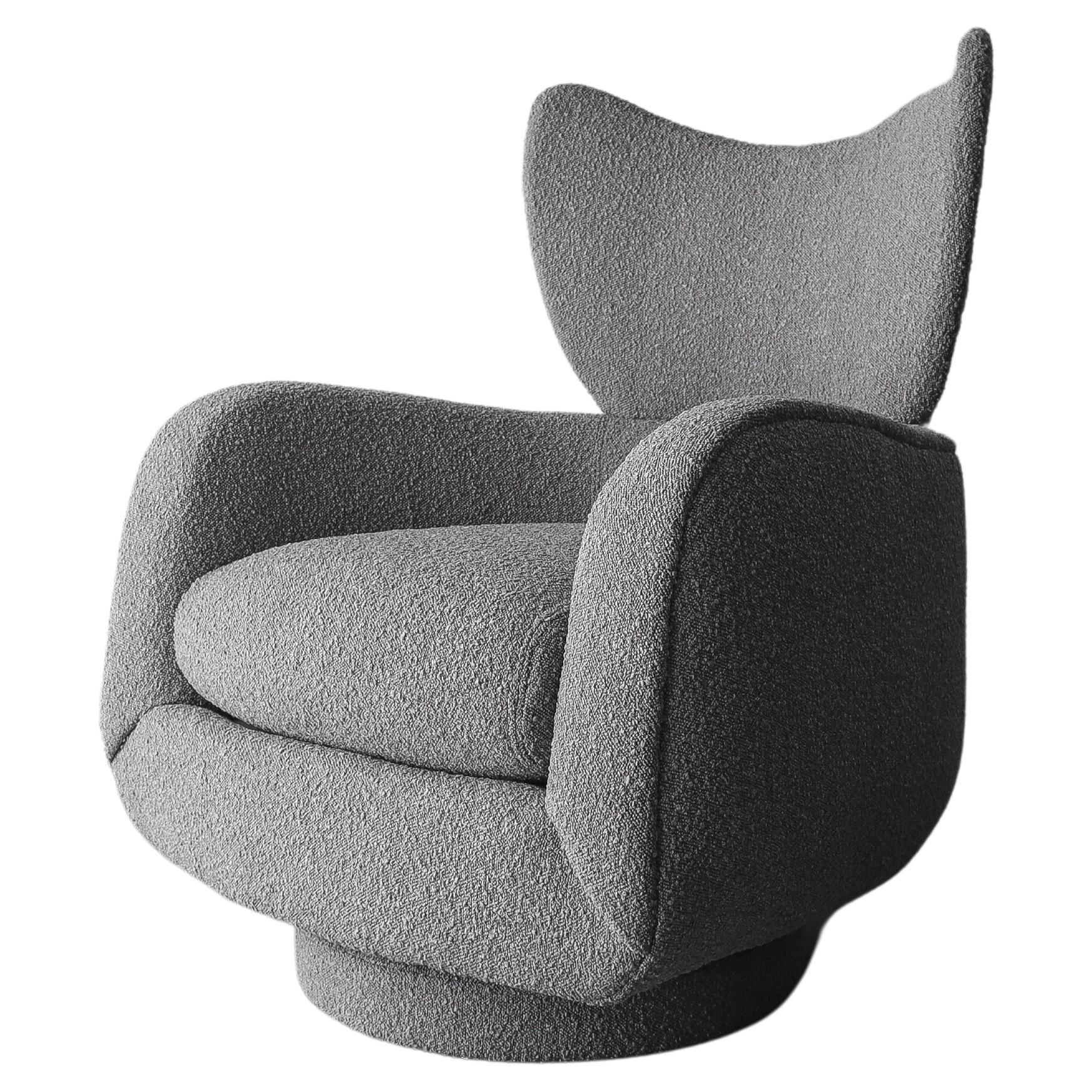 Vladimir Kagan Wingback Swivel Chair and Ottoman