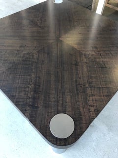 Vladimir Kagan Wood and Stainless Steel Coffee Table, 1970s