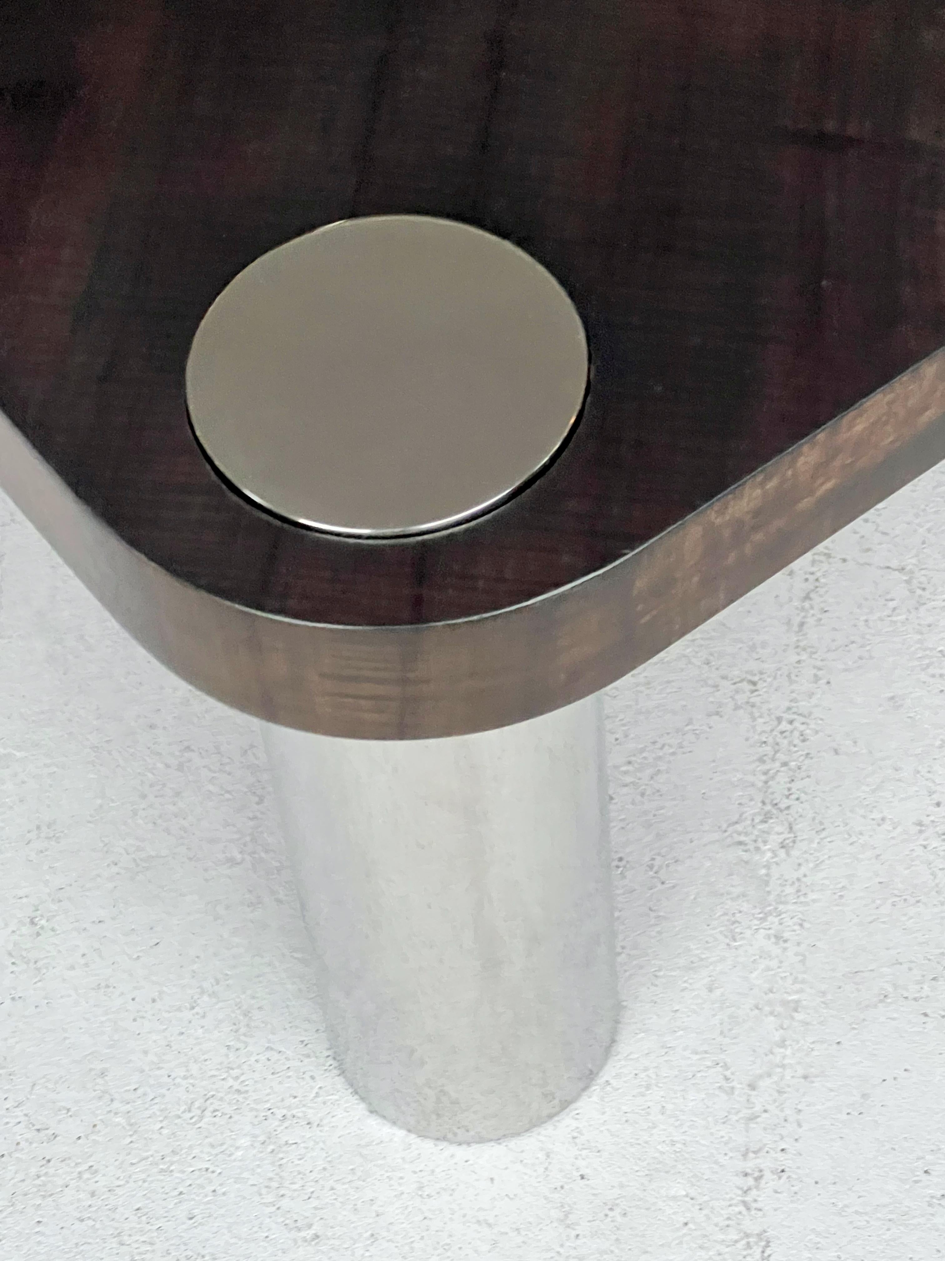 Vladimir Kagan Couchtisch aus Holz und Edelstahl im Angebot 5