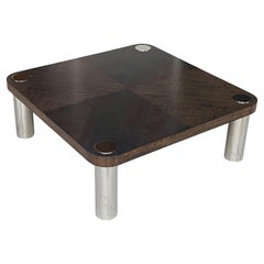 Vladimir Kagan Couchtisch aus Holz und Edelstahl