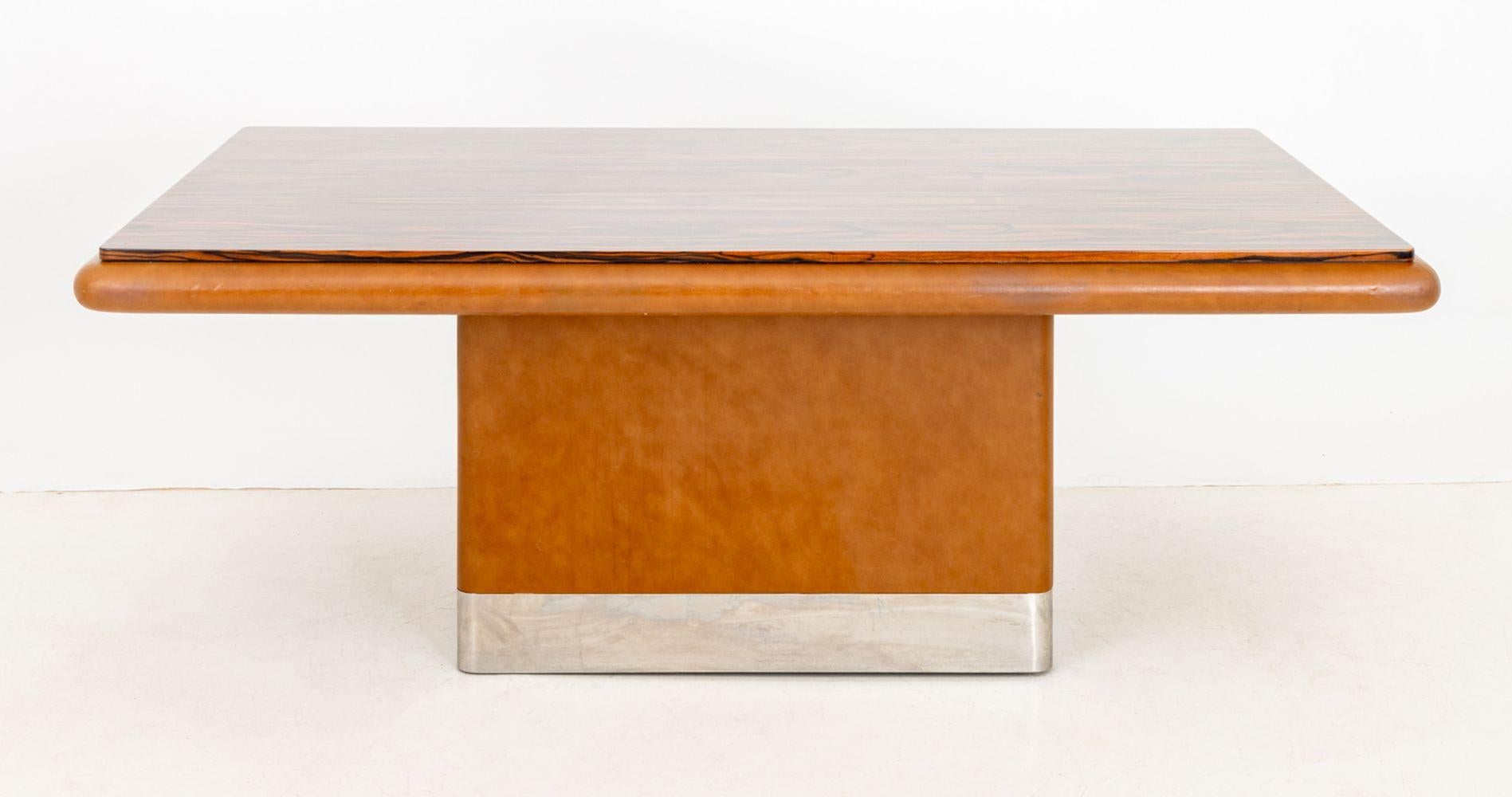 Mid-Century moderno Tavolo con piedistallo allungabile Vladimir Kagan in legno di zebrano in vendita