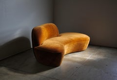 Vladimir Kagan “Zoe” Serpentine Sofa in Mohair, 2000s