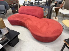 Vladimir Kagan Zoe Sofa for American Leather in Cinnabar Ultrasuede