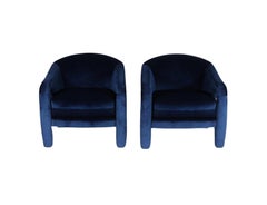 Vladimir Kaganesque Marineblaue Loungesessel von Weiman