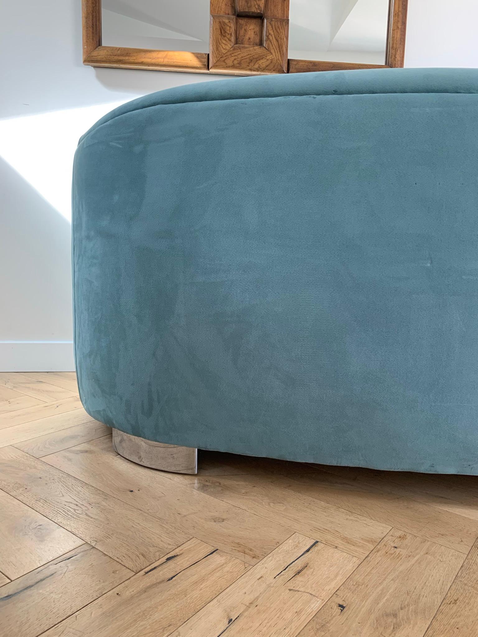 Vladimir Karan Style Serpentine Biomorphic Sofa in Powder Blue 4