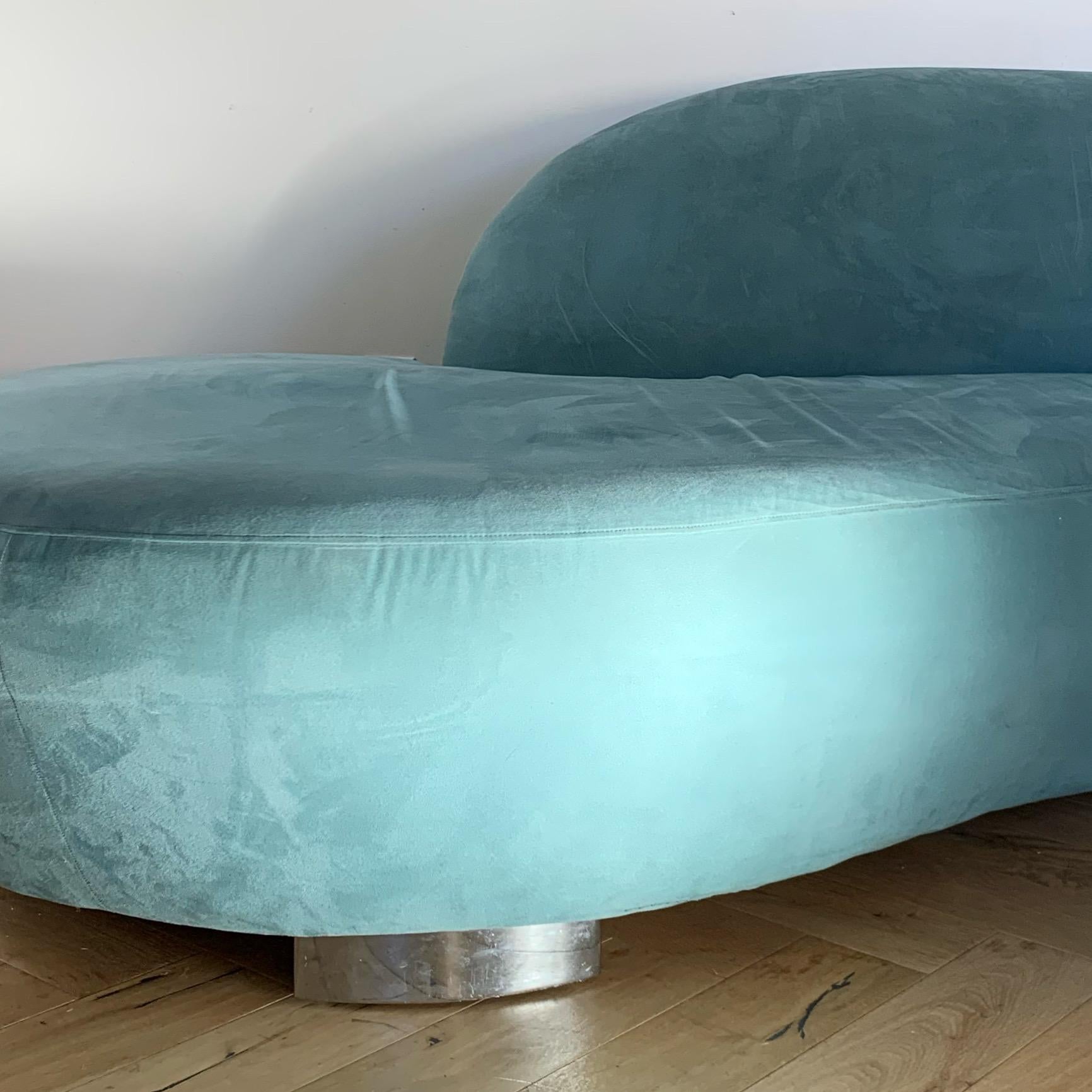 Vladimir Karan Style Serpentine Biomorphic Sofa in Powder Blue 5