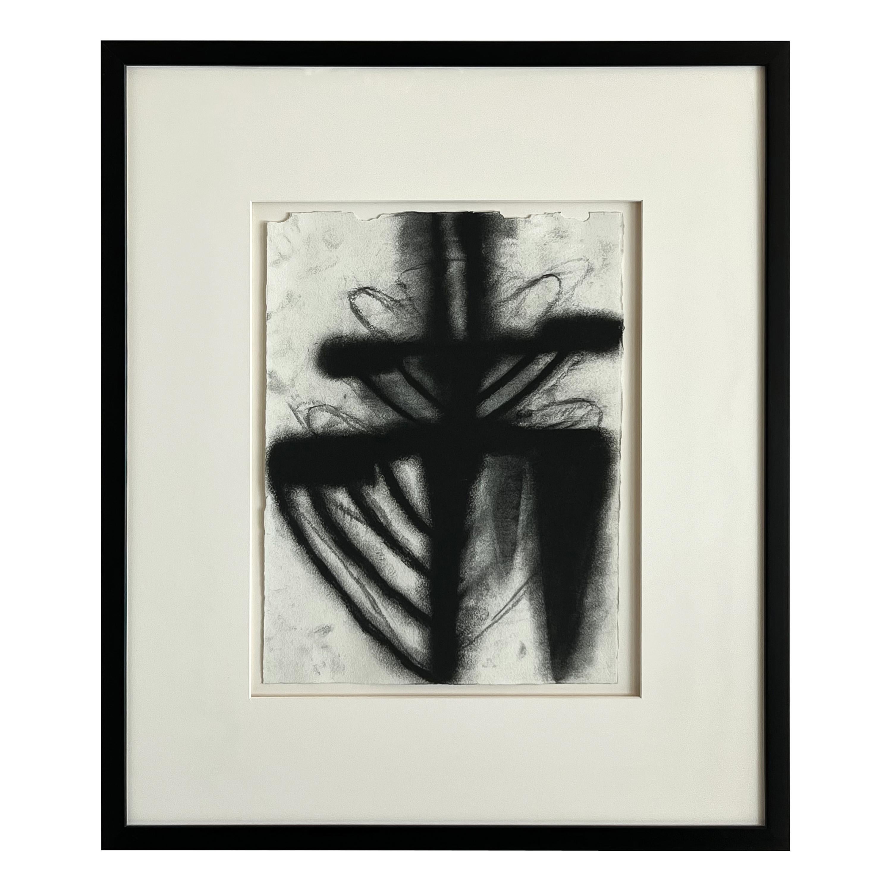 Modern Vladimir Ketchens Framed Abstract Charcoal Drawings