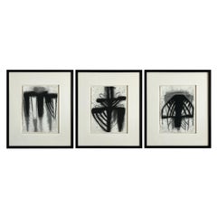 Vladimir Ketchens Framed Abstract Charcoal Drawings