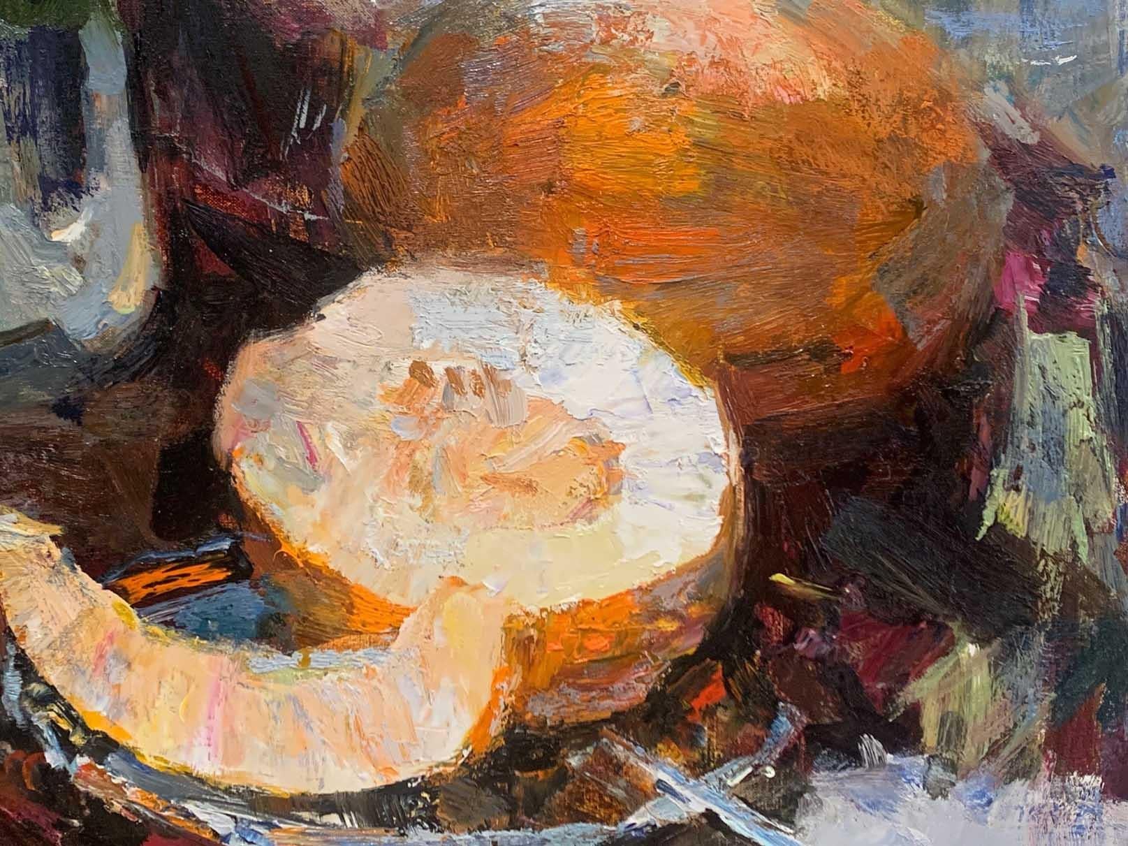 Still Life with Melon - Impressionist Painting by Vladimir Kovalov