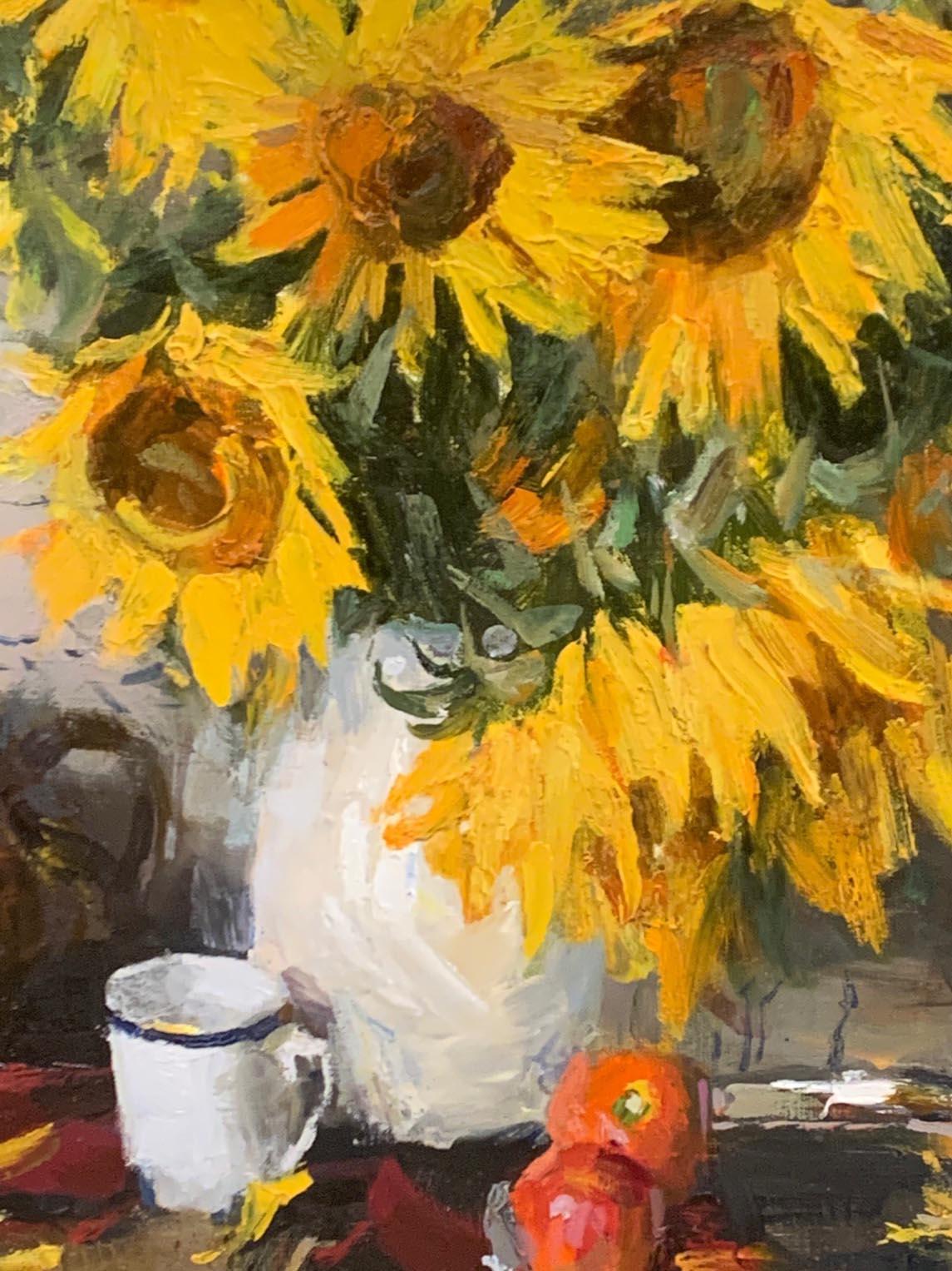 Still Life with Sunflowers - Painting by Vladimir Kovalov
