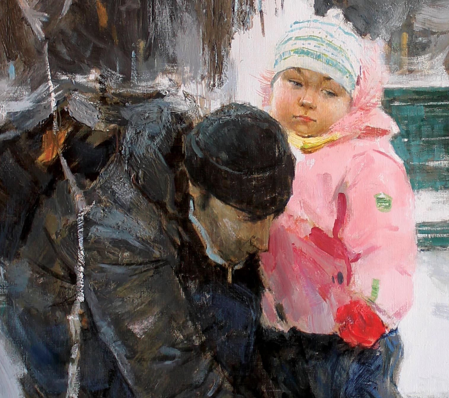 Winter Walk - Painting by Vladimir Kovalov
