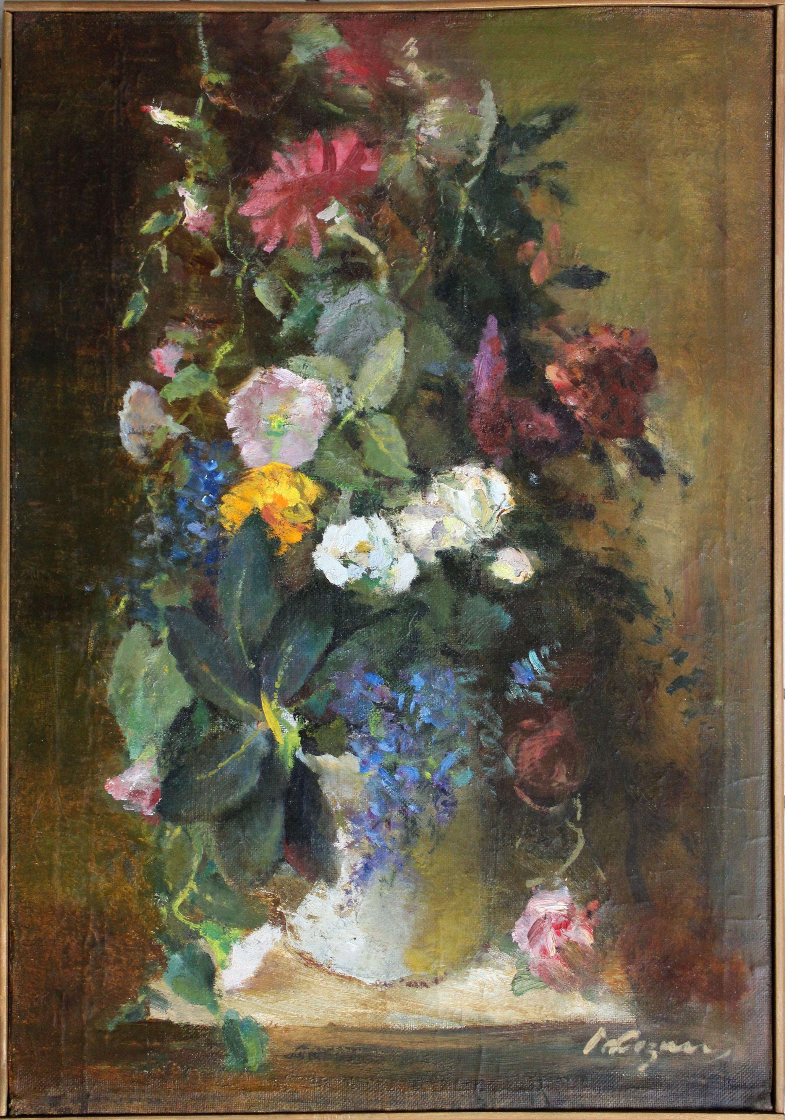 Flowers. 1997, canvas, oil, 67x46 cm - Impressionist Painting by Vladimir Kozin 
