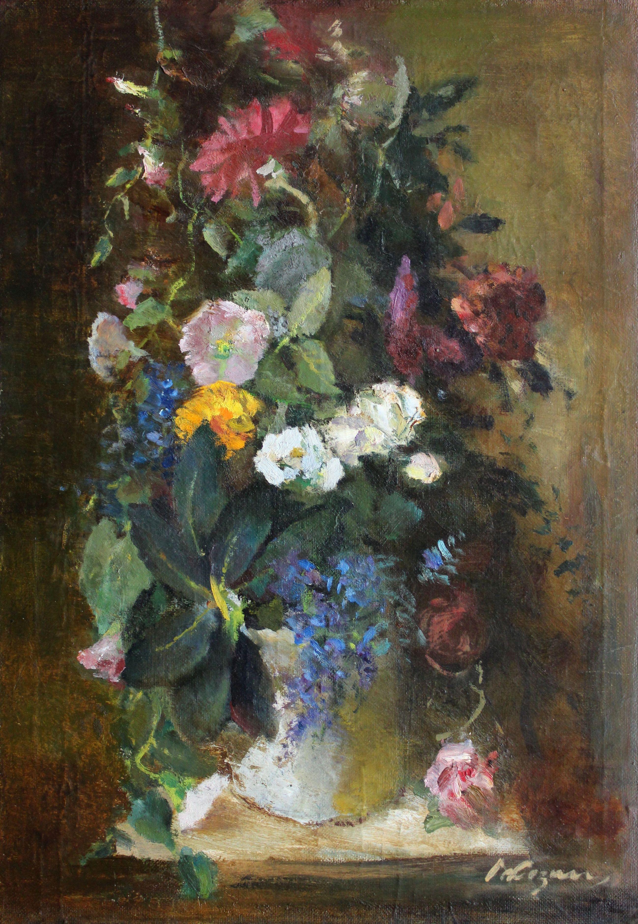 Flowers. 1997, canvas, oil, 67x46 cm - Painting by Vladimir Kozin 