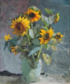 Sunflowers. 1994, carton, huile, 50 x 60 cm
