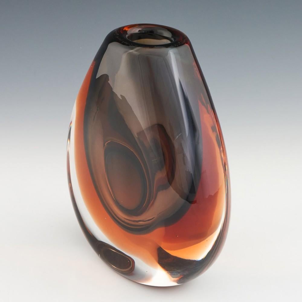 Czech Vladimir Mika for Moser Sommerso Pebble Vase, c1970